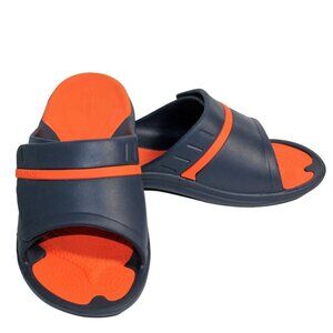 Crocs Dual Comfort Slide Sandal Two Tone Orange Blue Womens 7 Mens 5 Unisex